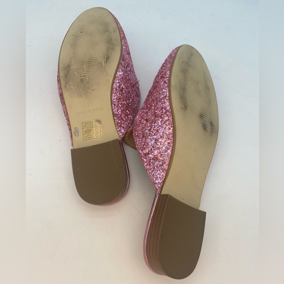 Pink Glitter Leather Slips - Picture 4 of 5